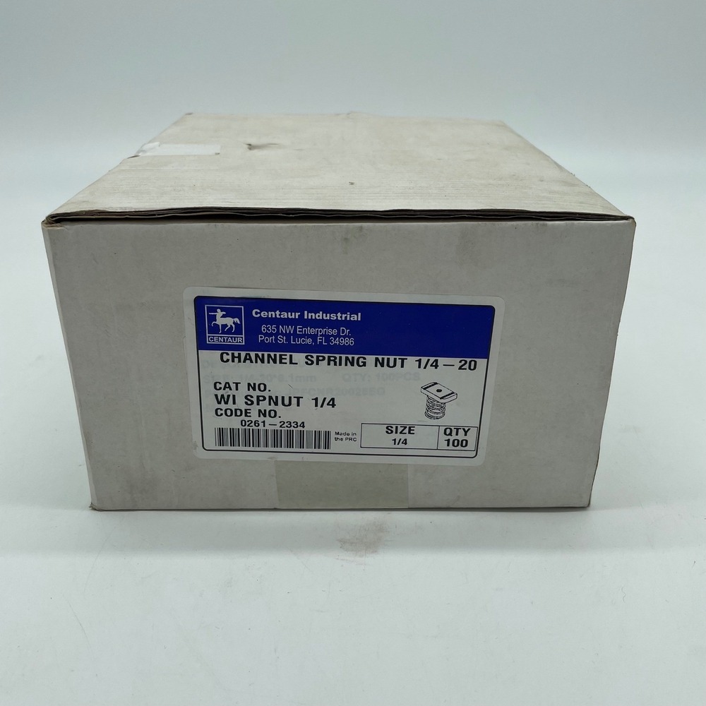 Centaur Industrial 1/4-20 Channel Spring Nut 100 Pack WI SPNUT 1/4 0261-2334